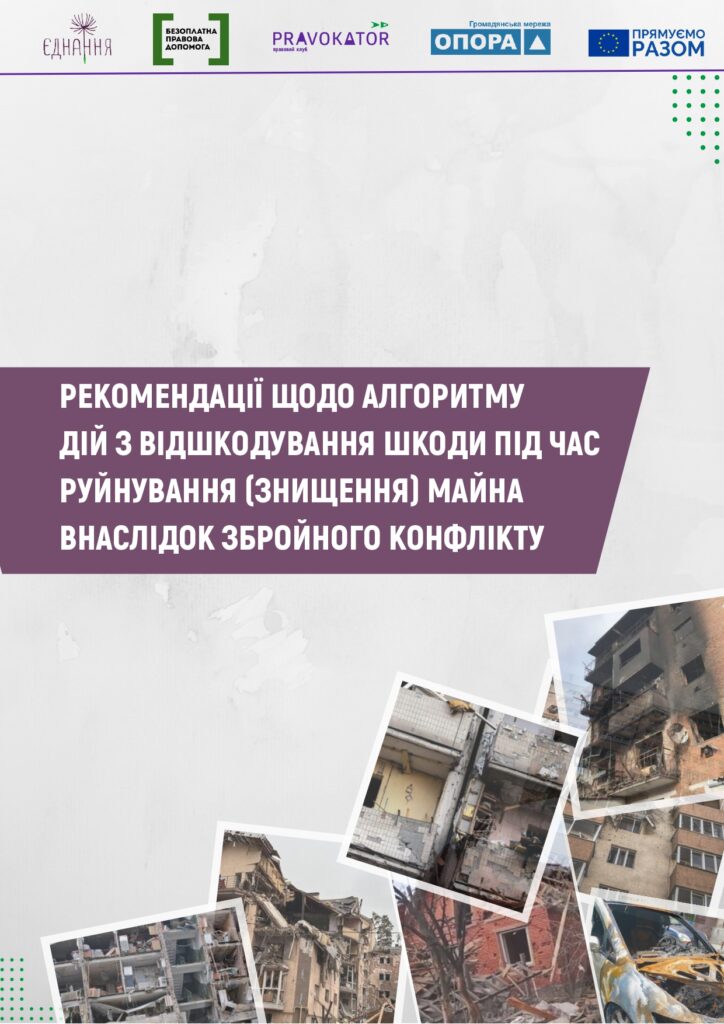 обкладинка Рекомендацій щодо алгоритму дій