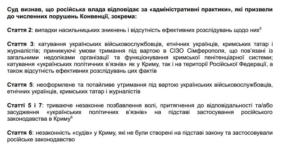 ЄСПЛ рішення у справі Україна проти Росії щодо Криму