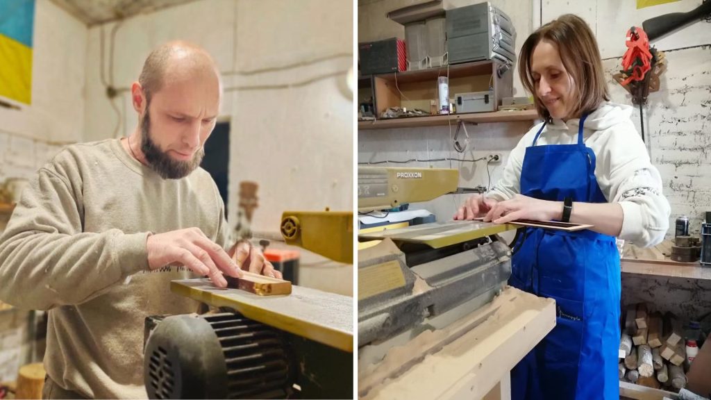 Як дерев’яні іграшки стали справою життя: історія ветеранського бізнесу «Пан Кокос» 7 Павло та його дружина Світлана працюють разом
